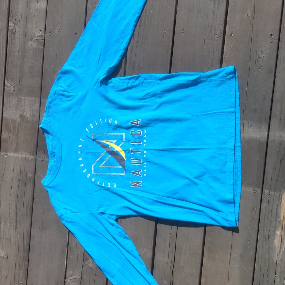 Nautica Blue Long Sleeve Shirt For Boys